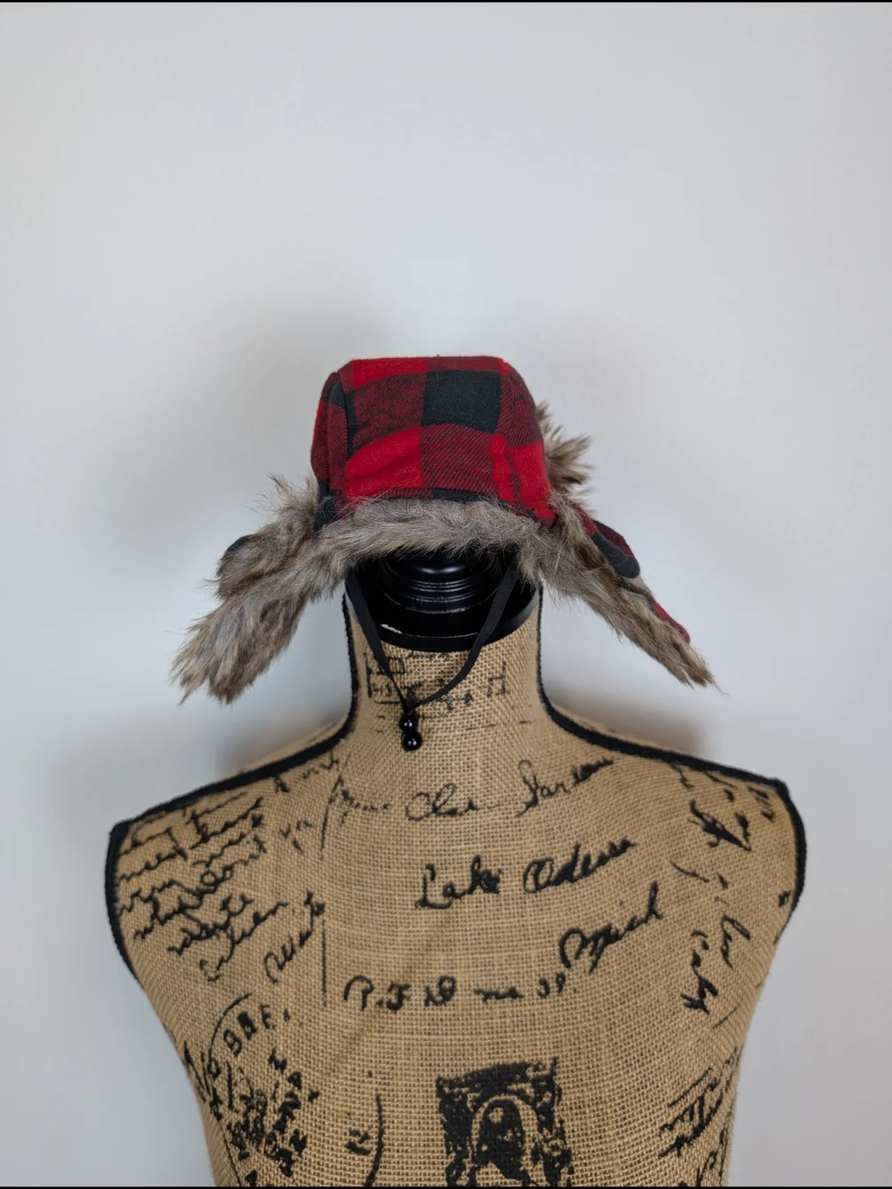 Red & Black Buffalo Plaid Trapper Hat For Pets! ❄️